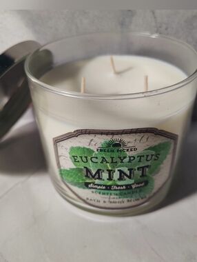Bath & Body Works Eucalyptus Mint 3 Wick Candle | 14.5 oz Aromatherapy Fresh Spa